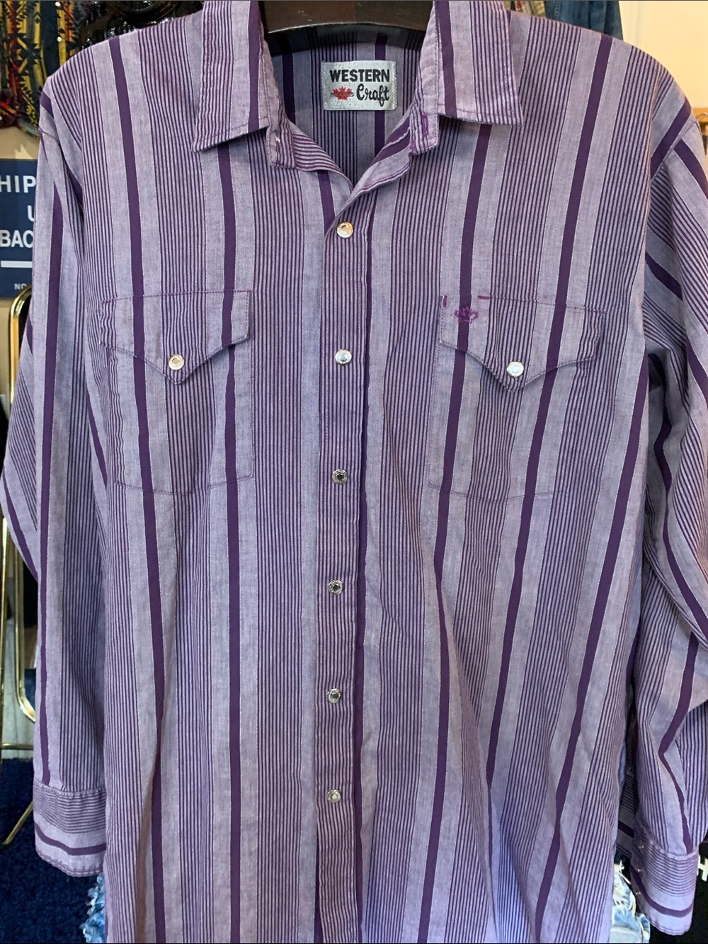 Men’s Purple Striped Button-Up Shirt